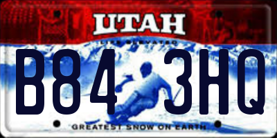 UT license plate B843HQ