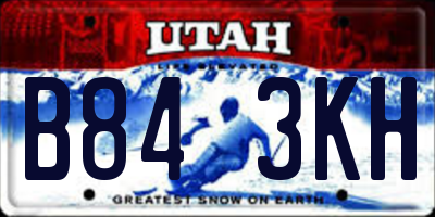 UT license plate B843KH