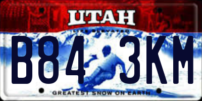 UT license plate B843KM