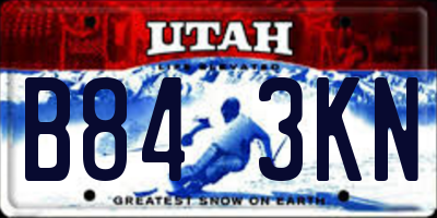 UT license plate B843KN