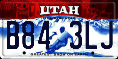 UT license plate B843LJ