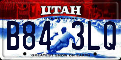 UT license plate B843LQ
