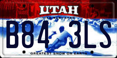 UT license plate B843LS