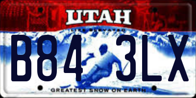 UT license plate B843LX