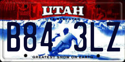 UT license plate B843LZ