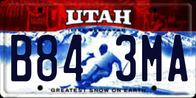 UT license plate B843MA