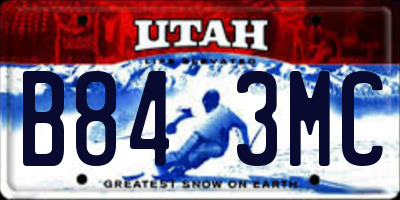 UT license plate B843MC