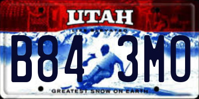 UT license plate B843MO
