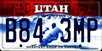 UT license plate B843MP