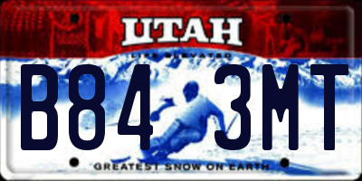 UT license plate B843MT