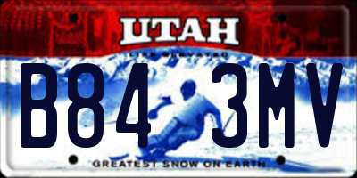 UT license plate B843MV