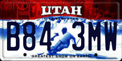 UT license plate B843MW