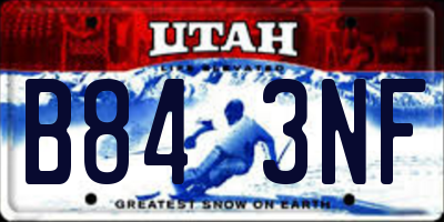 UT license plate B843NF