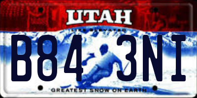 UT license plate B843NI