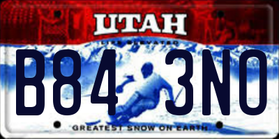 UT license plate B843NO