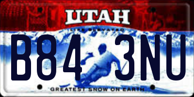 UT license plate B843NU