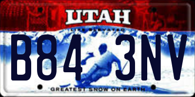UT license plate B843NV