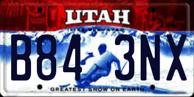 UT license plate B843NX