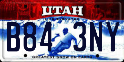 UT license plate B843NY