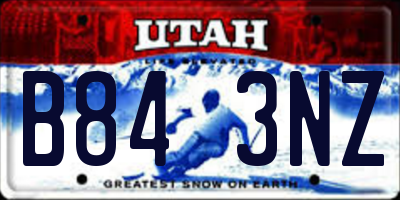 UT license plate B843NZ