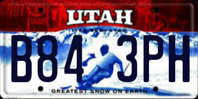 UT license plate B843PH
