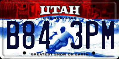 UT license plate B843PM