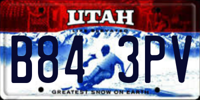 UT license plate B843PV