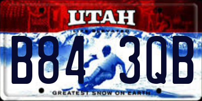 UT license plate B843QB