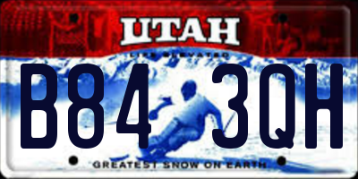 UT license plate B843QH