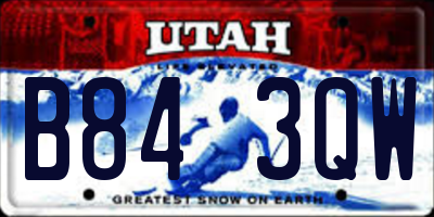 UT license plate B843QW