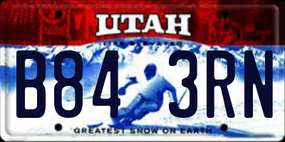 UT license plate B843RN
