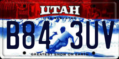 UT license plate B843UV