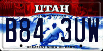 UT license plate B843UW