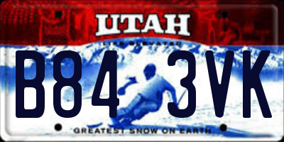UT license plate B843VK