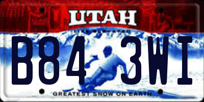 UT license plate B843WI