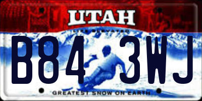 UT license plate B843WJ