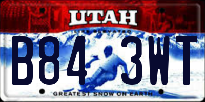 UT license plate B843WT