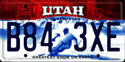 UT license plate B843XE