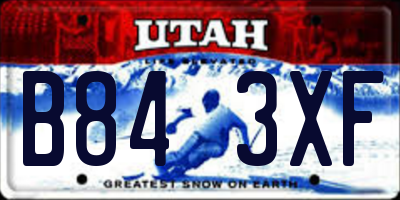 UT license plate B843XF