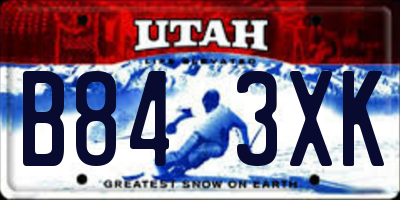 UT license plate B843XK