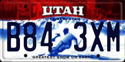 UT license plate B843XM