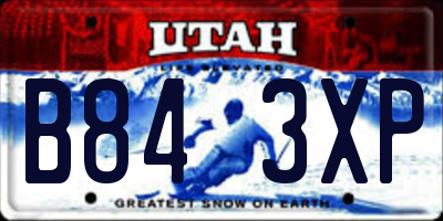 UT license plate B843XP
