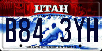 UT license plate B843YH