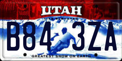 UT license plate B843ZA