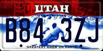 UT license plate B843ZJ