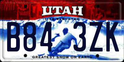 UT license plate B843ZK