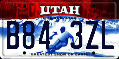 UT license plate B843ZL