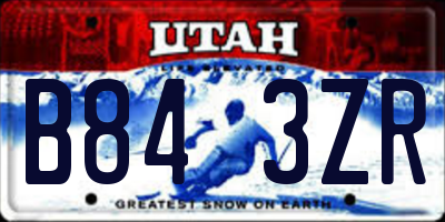 UT license plate B843ZR