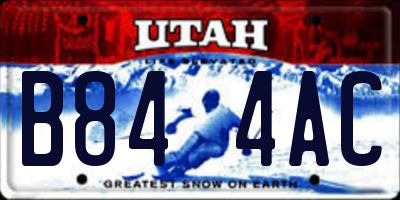 UT license plate B844AC