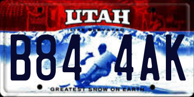 UT license plate B844AK